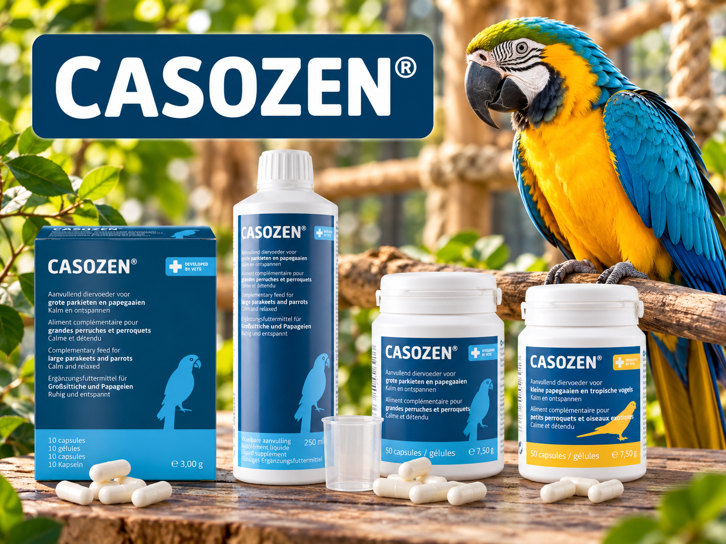 CASOZEN – přírodní antistresový doplněk pro malé, střední a velké papoušky